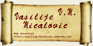 Vasilije Mićalović vizit kartica